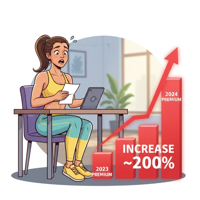 Pam abre carta de su seguro con aumento