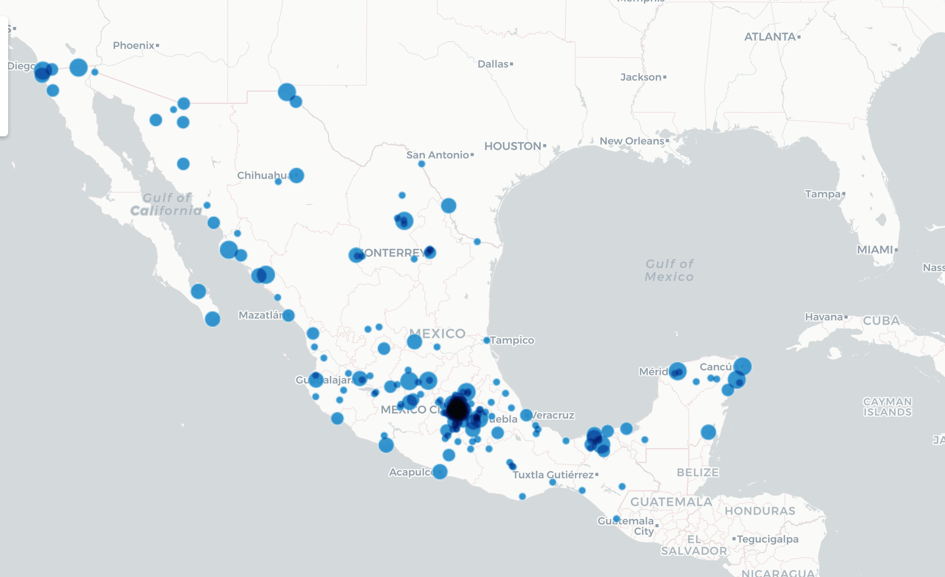 Mapa muertes COVID-19 México