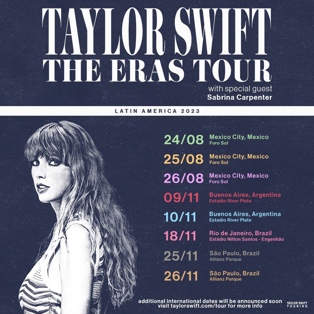 The Eras Tour México Taylor Swift vendrá a México
